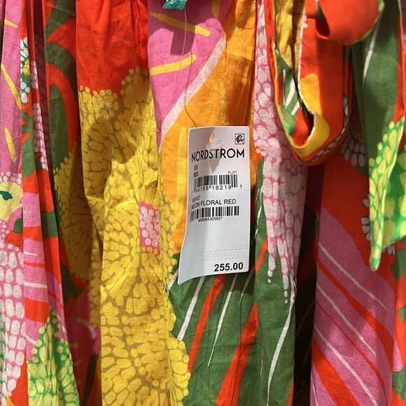 FARM Rio Neon Floral Tiered Cotton Maxi Dress NWT and M NWOT - Picture 7 of 7